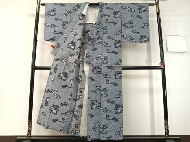 平和屋着物∴夏物 浴衣 花松文 リップル生地 綿 逸品 CABG7693vp