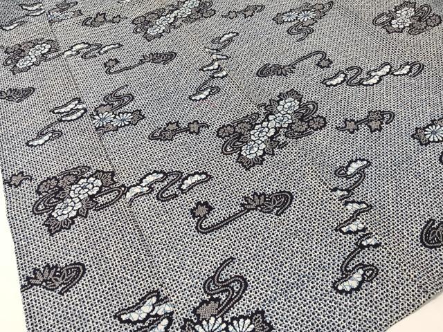 平和屋着物∴夏物 浴衣 花松文 リップル生地 綿 逸品 CABG7693vp