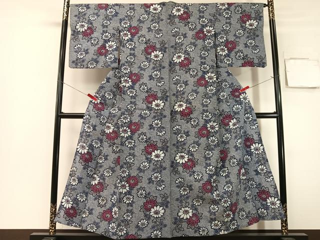 平和屋着物∴夏物 浴衣 草花文 リップル生地 綿 逸品 CABG7696vp