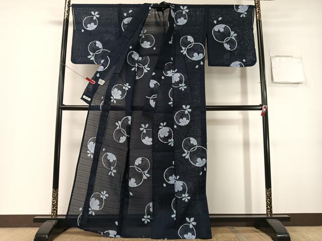 平和屋着物∴夏物 浴衣 夢工房 変わり絽 撫子丸文 綿 逸品 CABG7698vp
