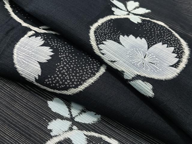 平和屋着物∴夏物 浴衣 夢工房 変わり絽 撫子丸文 綿 逸品 CABG7698vp