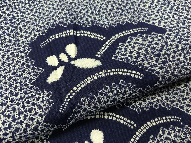 平和屋着物∴夏物 浴衣 芝草花文 リップル生地 綿 逸品 CABG7699vp