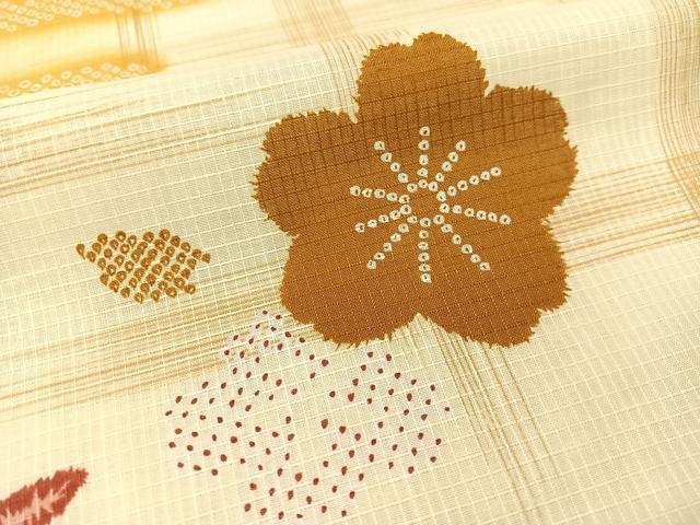平和屋着物∴夏物 浴衣 綿紅梅 トンボ 霞花文 綿 逸品 CABG7703vp