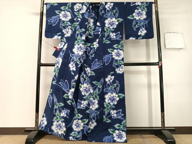 平和屋着物∴世界的ファッションデザイナー 山本寛斎 kansaiブランド 夏物 浴衣 舞蝶花文 綿 逸品 CABG7705vp