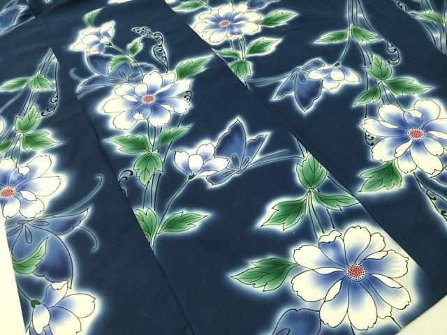 平和屋着物∴世界的ファッションデザイナー 山本寛斎 kansaiブランド 夏物 浴衣 舞蝶花文 綿 逸品 CABG7705vp