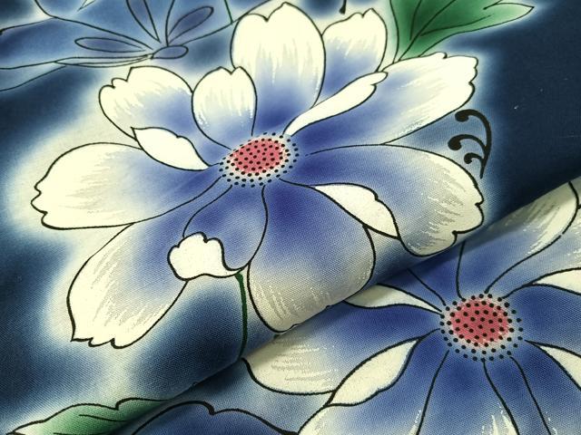平和屋着物∴世界的ファッションデザイナー 山本寛斎 kansaiブランド 夏物 浴衣 舞蝶花文 綿 逸品 CABG7705vp