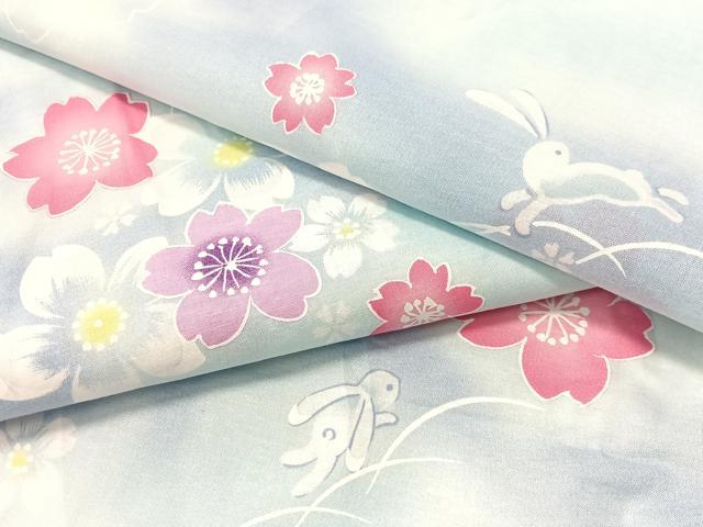 平和屋着物∴夏物 浴衣 跳び兎 綿 逸品 CABG7707vp