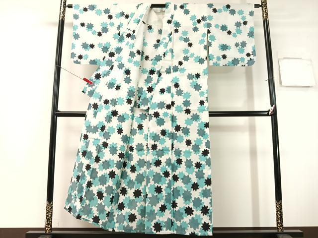 平和屋着物∴夏物 訪問着 浴衣 舞葉文 綿 逸品 CABG7710vp