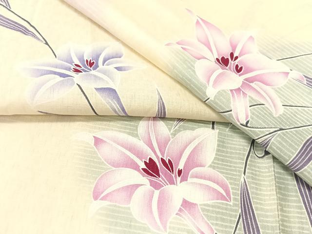 平和屋着物∴夏物 浴衣 百合 綿 逸品 CABG7711vp