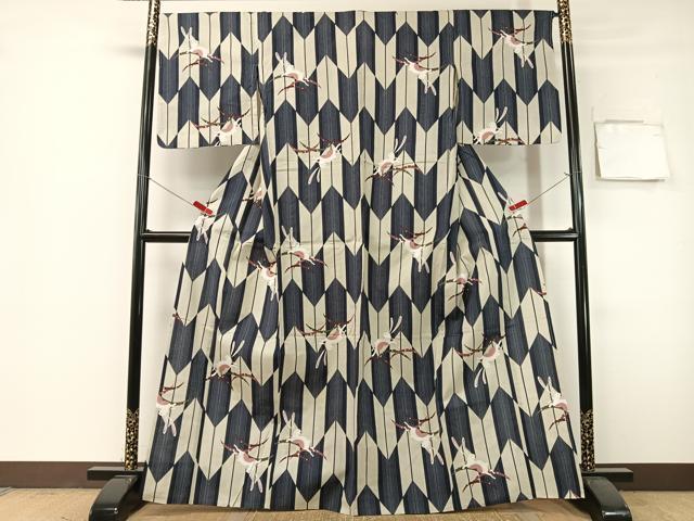 平和屋着物∴夏物 浴衣 跳び兎 綿 逸品 CABG7730vp