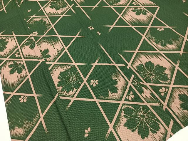 平和屋着物∴夏物 浴衣 綿紅梅 籬花文 綿 逸品 CABG7735vp