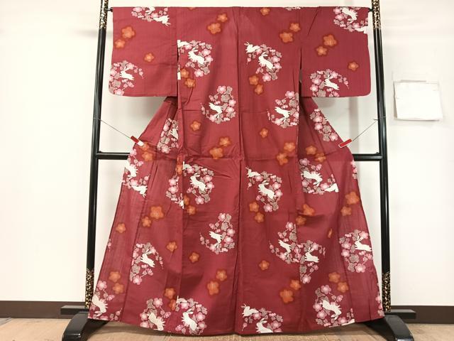 平和屋着物∴夏物 浴衣 跳び兎 綿 逸品 CABG7739vp