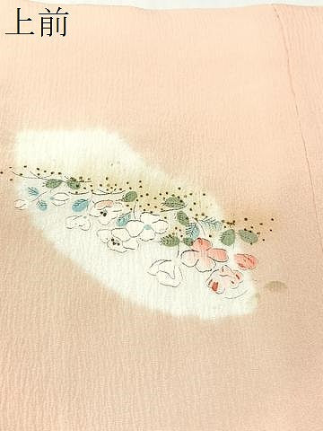平和屋着物●長襦袢 袷 絞り 手描き 地紙花文 正絹 逸品 未使用 CABG7746vp