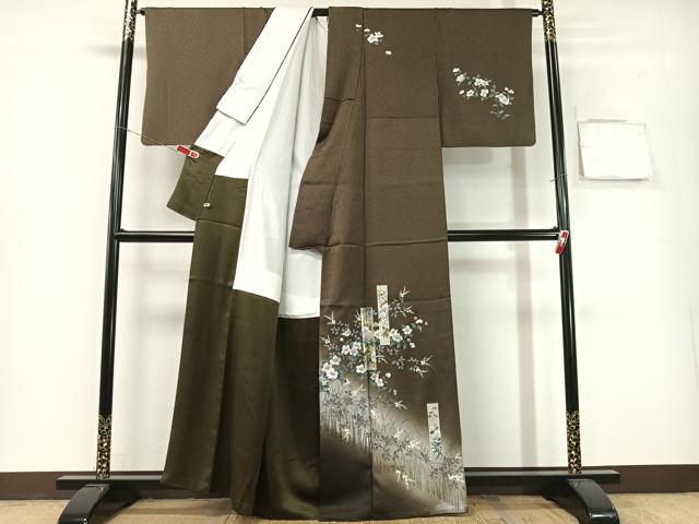 平和屋着物●訪問着 短冊花文 暈し染め 金銀彩 さが美扱い 正絹 逸品 CABG7749vp