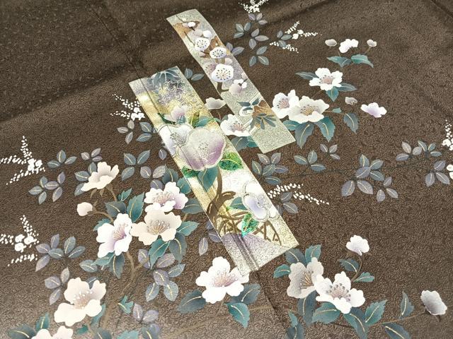 平和屋着物●訪問着 短冊花文 暈し染め 金銀彩 さが美扱い 正絹 逸品 CABG7749vp