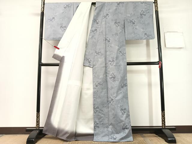 平和屋着物●本場大島紬 白大島 総絣 9マルキ 草花文 正絹 逸品 CABG7752vp