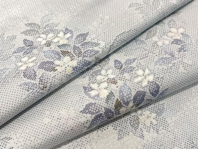 平和屋着物●本場大島紬 白大島 総絣 9マルキ 草花文 正絹 逸品 CABG7752vp