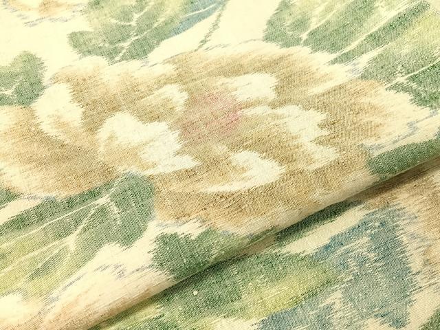 平和屋着物●小千谷紬 牡丹 正絹 逸品 CABG7754vp