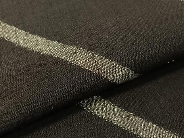 平和屋着物●上質な紬 斜線文 黒地 正絹 逸品 CABG7755vp