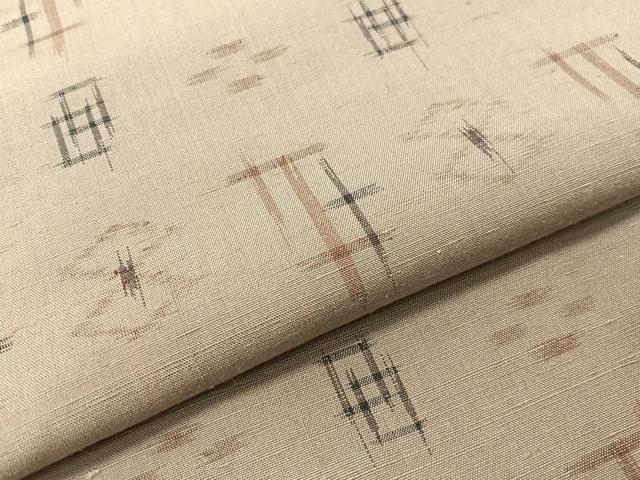 平和屋着物●上質な紬 絣文様 正絹 逸品 未使用 CABG7756vp