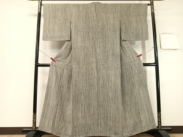 平和屋着物●ファッションデザイナー 稲葉賀恵 小紋 よろけ縞 やまと誂製 正絹 逸品 CABG7757vp