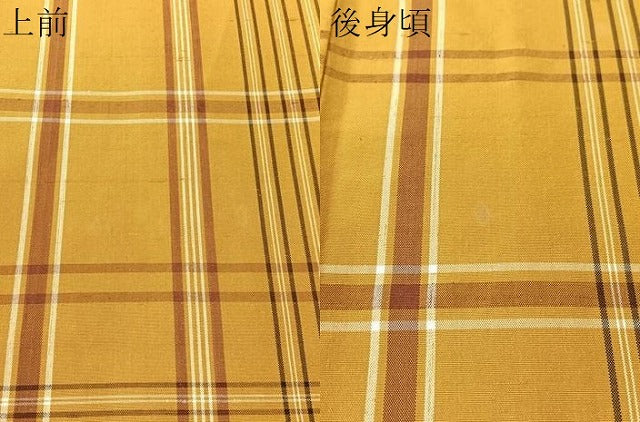平和屋着物●無形文化財 本場黄八丈 近藤傳 草木染 手織 紬 格子柄 やまと誂製 正絹 逸品 未使用 CABG7764vp