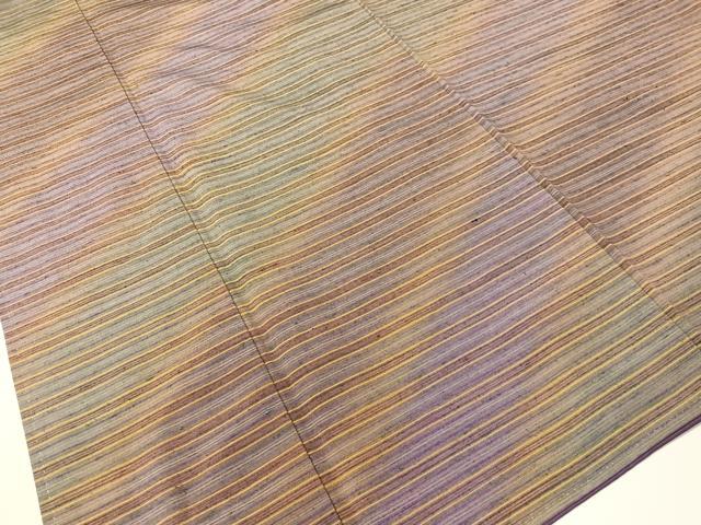 平和屋着物●菅原工房 菅原結作 漢方染紬 横縞 正絹 逸品 CABG7767vp