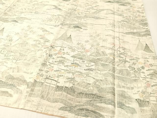 平和屋着物●染織の名門 しょうざん 生紬 訪問着 御所解文 正絹 逸品 未使用 CABG7769vp