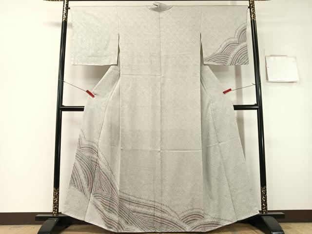 平和屋着物●訪問着 総絞り 立波文 正絹 逸品 未使用 CABG7771vp