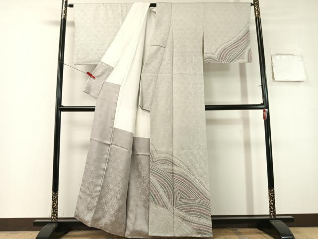 平和屋着物●訪問着 総絞り 立波文 正絹 逸品 未使用 CABG7771vp