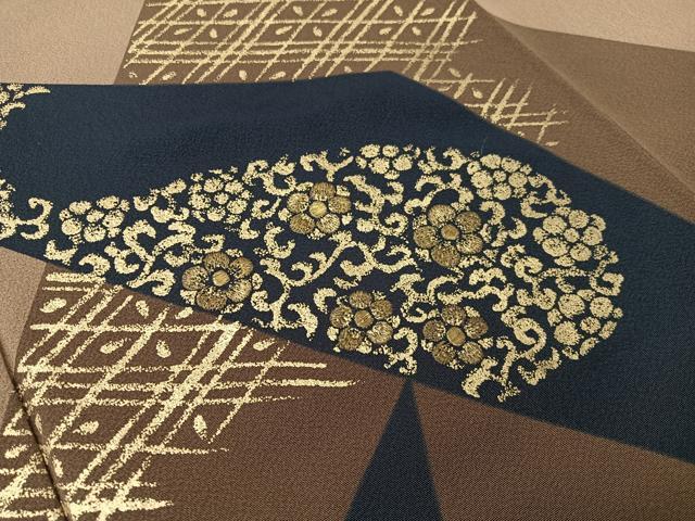 平和屋着物●ファッションデザイナー 花井幸子 色留袖 刺繍 切嵌吉祥花文 金彩 正絹 逸品 未使用 CABG7772vp