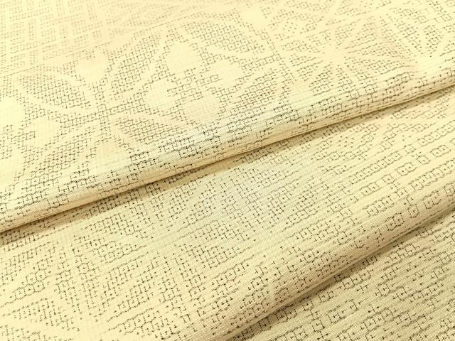 平和屋着物●結城紬 100亀甲 横段吉祥文 正絹 逸品 未使用 CABG7778vp
