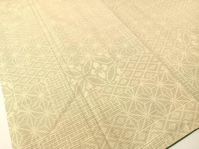 平和屋着物●結城紬 100亀甲 横段吉祥文 正絹 逸品 未使用 CABG7778vp