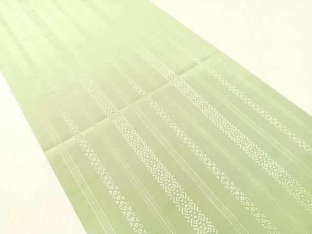 平和屋着物●本場筑前博多織 八寸名古屋帯 献上 白緑色 正絹 逸品 CABG7783vp