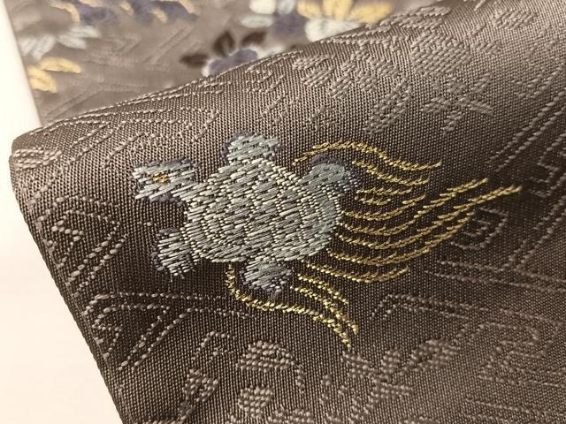 平和屋着物●六通柄袋帯 宝尽くし動物花文 金糸 正絹 逸品 CABG7795vp
