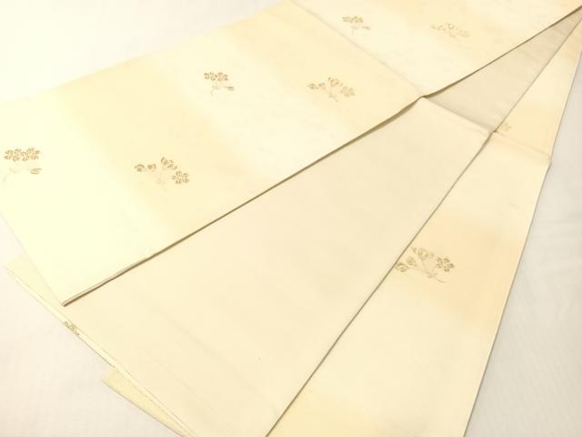 平和屋着物●全通柄袋帯 草花文 金糸 正絹 逸品 CABG7799vp