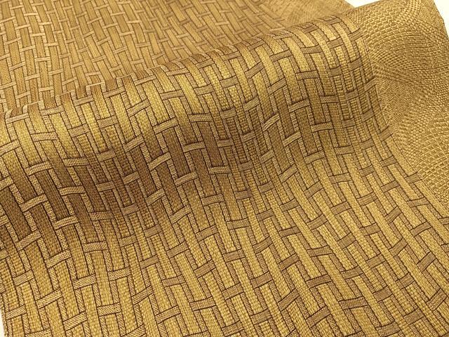 平和屋着物●本場筑前博多織 六通柄袋帯 籬文様 金糸 正絹 逸品 CABG7809vp