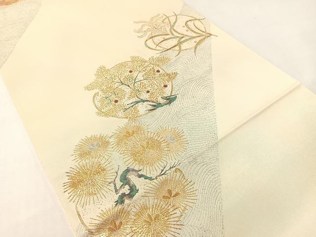 平和屋着物●六通柄袋帯 粋 草木丸文 金銀糸 正絹 逸品 CABG7815vp
