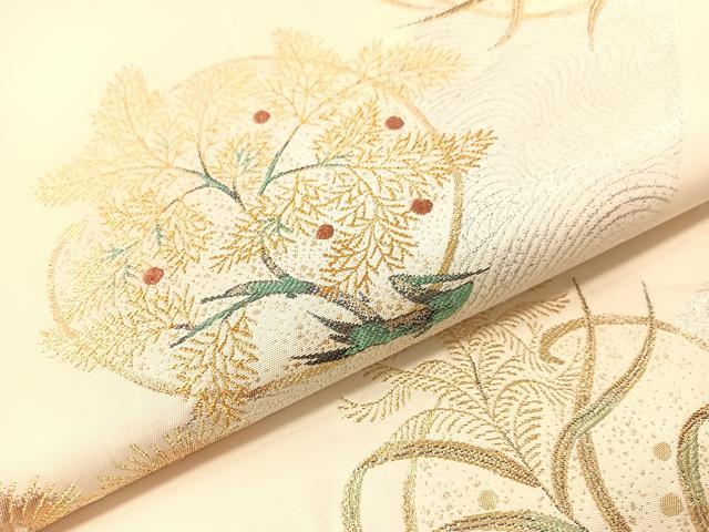 平和屋着物●六通柄袋帯 粋 草木丸文 金銀糸 正絹 逸品 CABG7815vp