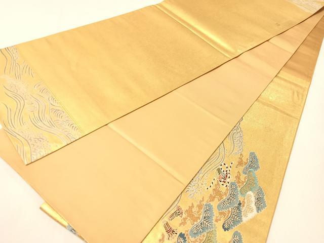 平和屋着物●東京友禅 熊谷好博子 太鼓柄袋帯 寿松 金糸 引箔 正絹 逸品 CABG7819vp