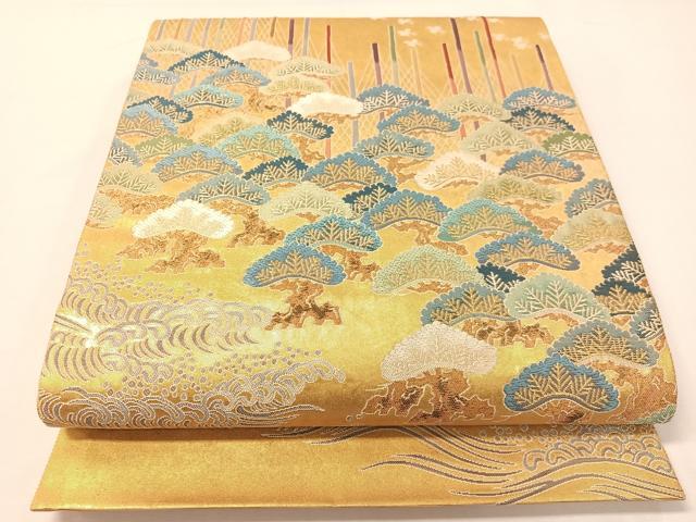 平和屋着物●東京友禅 熊谷好博子 太鼓柄袋帯 寿松 金糸 引箔 正絹 逸品 CABG7819vp