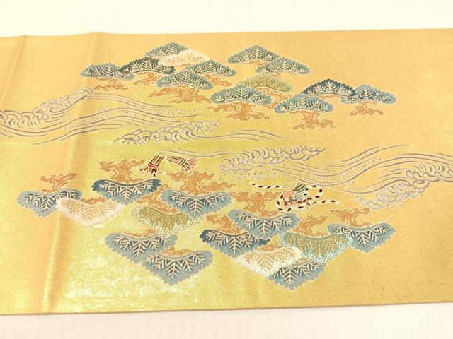 平和屋着物●東京友禅 熊谷好博子 太鼓柄袋帯 寿松 金糸 引箔 正絹 逸品 CABG7819vp