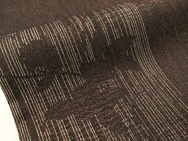 平和屋着物●全通柄袋帯 枝葉シルエット 金糸 正絹 逸品 CABG7823vp