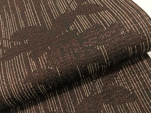 平和屋着物●全通柄袋帯 枝葉シルエット 金糸 正絹 逸品 CABG7823vp