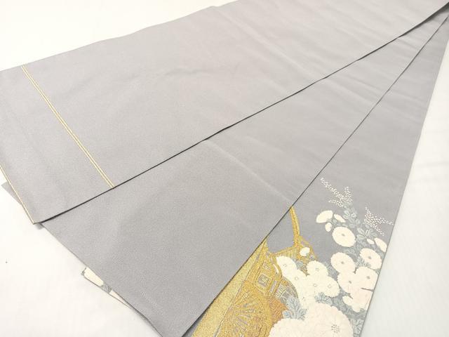 平和屋着物●爪掻き本綴れ 太鼓柄袋帯 花車文 金銀糸 正絹 逸品 CABG7824vp