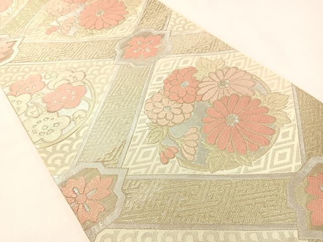 平和屋着物●西陣 川島織物 六通柄 本袋帯 花丸文 金銀糸 正絹 逸品 CABG7843vp