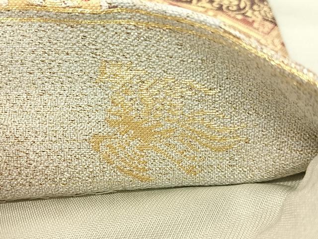平和屋着物●六通柄袋帯 絽宝粋趣錦 金糸 正絹 逸品 CABG7846vp