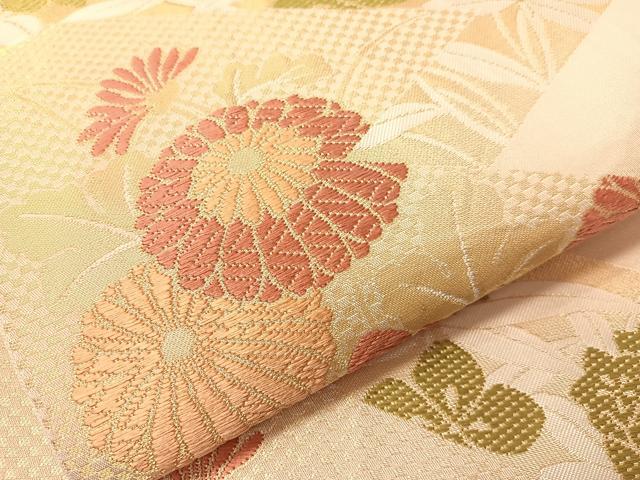 平和屋着物●西陣 川島織物 六通柄 本袋帯 唐織 菊花文 金糸 正絹 逸品 CABG7849vp