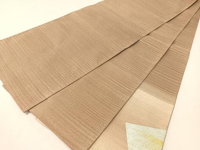 平和屋着物●太鼓柄袋帯 綴れ 色紙重ね霞文 金銀糸 正絹 逸品 CABG7859vp
