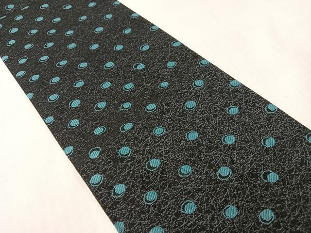 平和屋着物●両面 半幅帯 草花文 黒地 やまと誂製 正絹 逸品 CABG7873vp